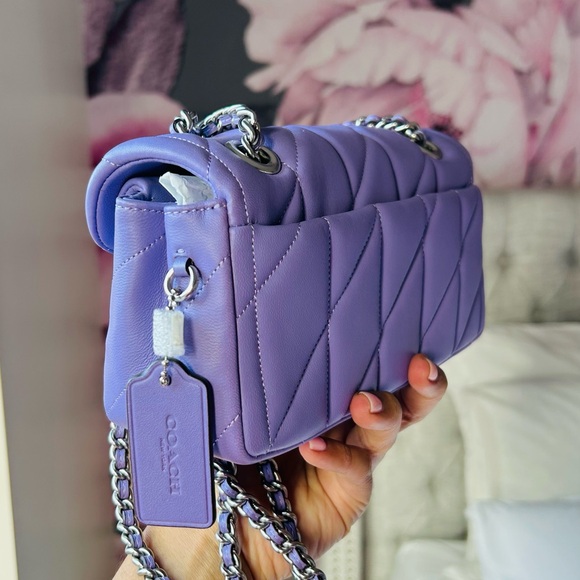 NWT COACH TABBY QUILTED HANDBAG IN PURPLE - Picture 6 of 10